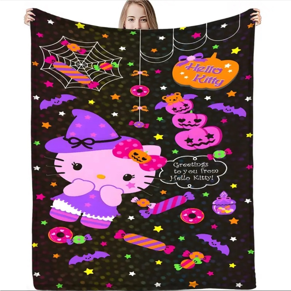 Hello Kitty Halloween Blanket, Halloween Hello Kitty Blanket